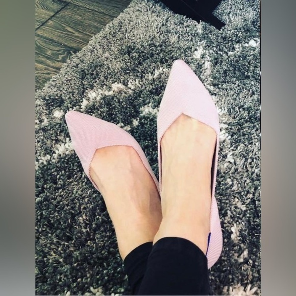 Rothy’s Petal Pink The Point Flat Size 8 Shoes Gently Used